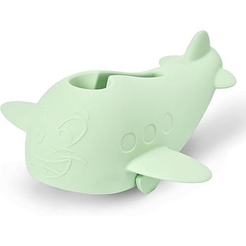 Bath Spout Cover, Baby Bathtub Faucet Cover, Universal Silicone Safety Guard with Anti-Slip Strap, Whale Design for Kids/Toddlers, Prevents Bumps & Scalds (Green)