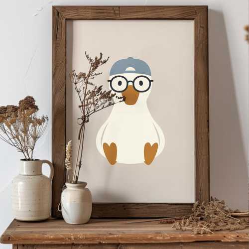 Silly Goose Print, Cute Silly Goose, Funny Silly Goose for Boy, Nursery Decor, Toddler Boy Art, Homewarming