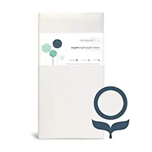 Naturepedic Organic Crib Natural Mattress - Classic Lightweight - Non-Toxic Baby and Toddler Bed - 52" x 28"