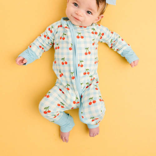 Cherry Picnic Double Zip Bamboo Sleeper | Baby Dill