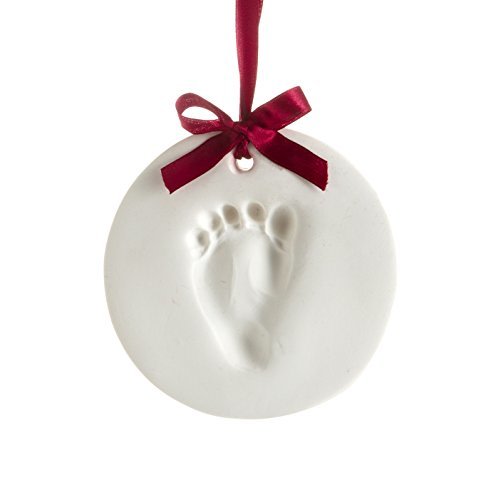 Pearhead Babyprints Christmas Ornament, Baby's First Christmas Holiday Keepsake, Newborn Handprint or Footprint Clay Kit, Easy No-Bake DIY Clay Impression, Gender-Neutral Christmas Baby Gift