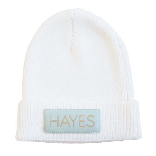 Personalized Leather Patch Beanie | All Colors
