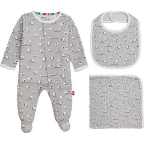 Baa Baa Baby Magnetic Footie, Bib & Blanket Gift Set
