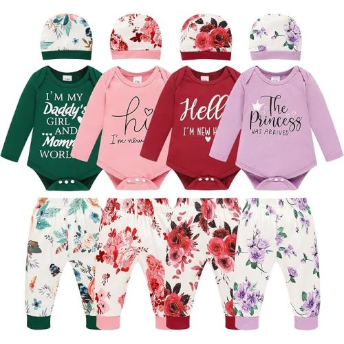12Pcs Baby Girl Boy Outfits, Newborn Must‑Have Pants Set Layette Clothes