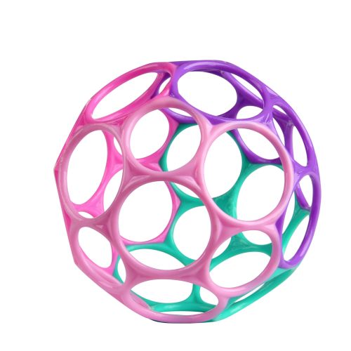 Bright Starts Oball Easy Grasp Classic Ball Infant Toy In Pink/Purple, Age Newborn And Up. 4 Inches