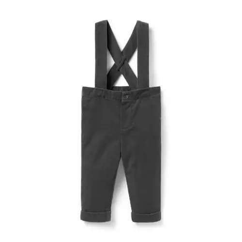 Baby Iron Grey Baby Corduroy Suspender Pant by Janie and Jack
