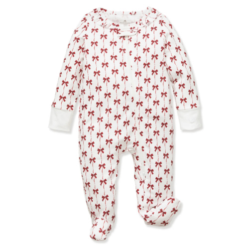 Baby's Pima Ruffle Collar Romper in Blissful Bows