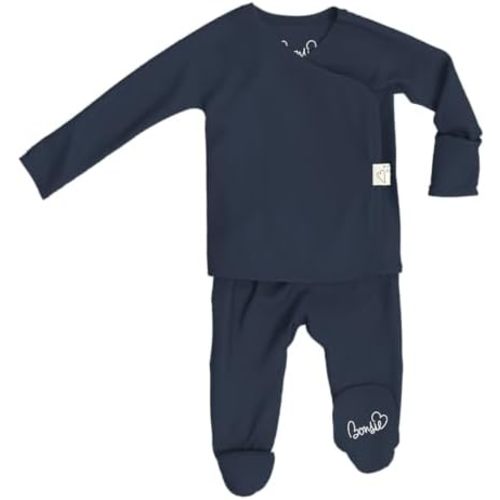 Bonsie Skin to Skin Babywear Footed Baby Bodysuit - Dark Blue Baby One Piece - Midnight - Newborn