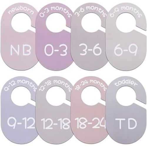 Gender Neutral Baby Closet Dividers, Double-Sided Design, 0-24 Months