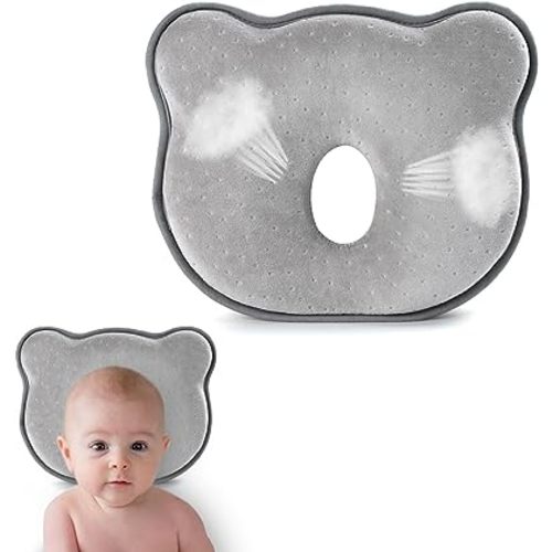 New Upgrade Donut Soft and Cozy Pillow Case Prеvents FΙat hеad and Shapеs hеad Pillow Grey