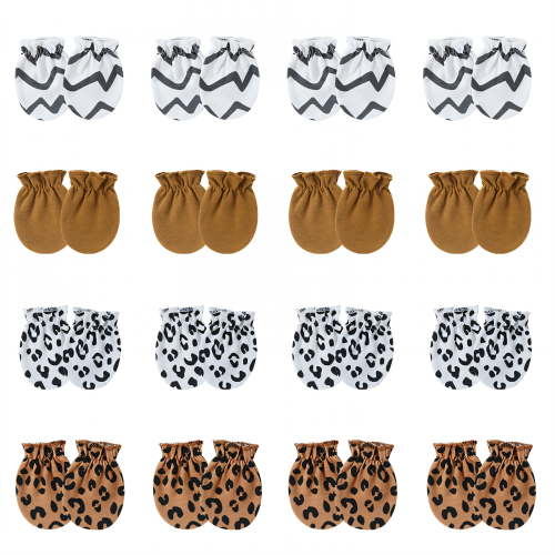 TELOLY 16 Pairs Baby Mittens,Cotton Mittens for Newborn Baby Girls,Newborn Mittens for 0-1 Years
