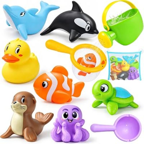 Bath Toys for Kids Toddler Bathtub Toys, No Hole Baby Bath Toys Floating
