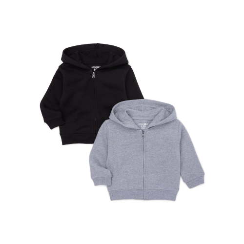 Garanimals Baby Boy Butter Fleece Zip Up Hoodie Multipack, 2-Piece, Sizes 0-24 Months