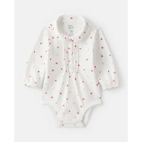 Baby Girl Floral Long-Sleeve Fashion Bodysuit - White - OshKosh B'gosh | Carter's