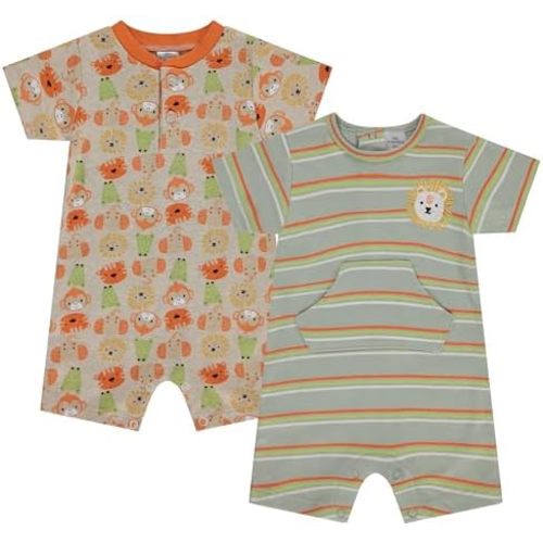 Cudlie 2-Pack Baby Boy Rompers – Soft Cotton, Everyday Comfort