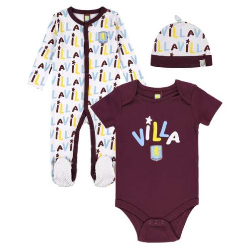 Aston Villa 3 Piece Set - White/Claret - Baby