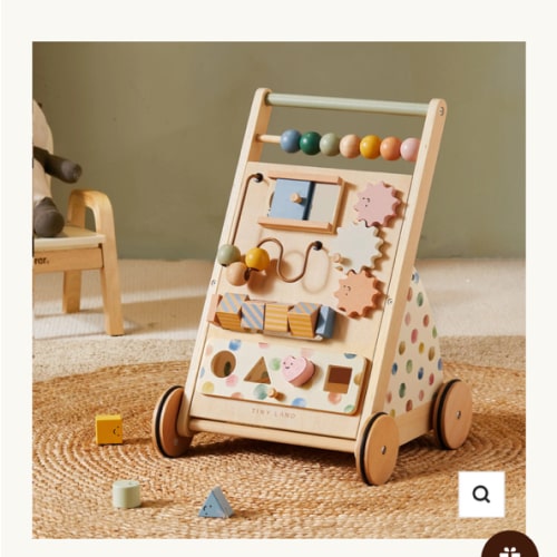 Tiny Land® Versatile Natural Wooden Baby Walker