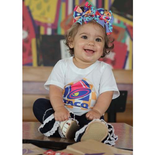 Tacobell Romper/T-Shirt with Matching Bow
