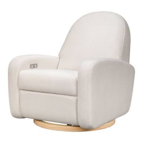 Babyletto Nami Electronic Recliner and Swivel Glider with USB Port and Light Wood Base