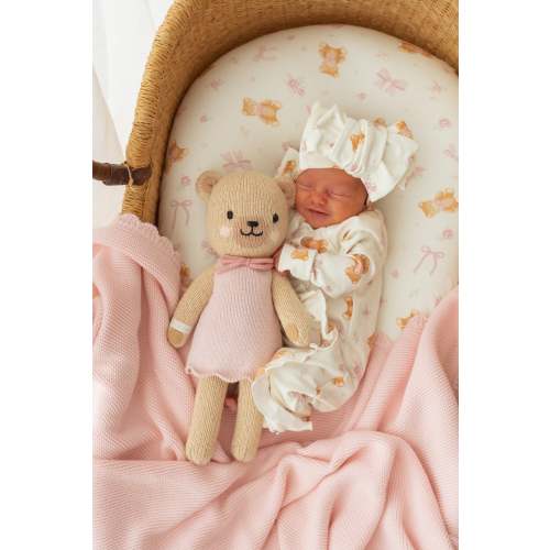 Frill Zip Romper | Pink Teddies – Little and Fern