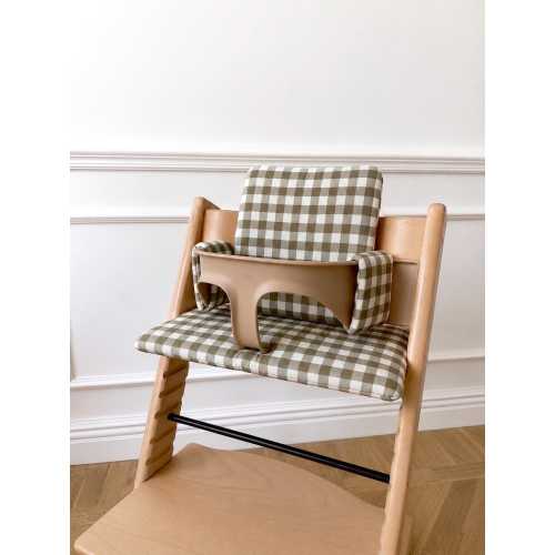 Waterproof Padded Cushion Set for Stokke Tripp Trapp – Brown Gingham Vichy
