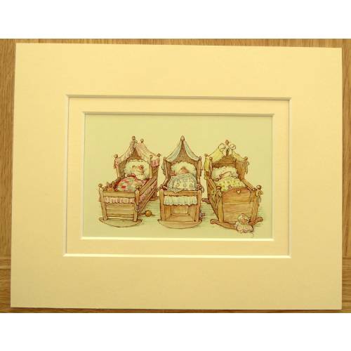 Brambly hedge POPPIES BABIES - 10" x 8" Double Mount Ready to place in Frame