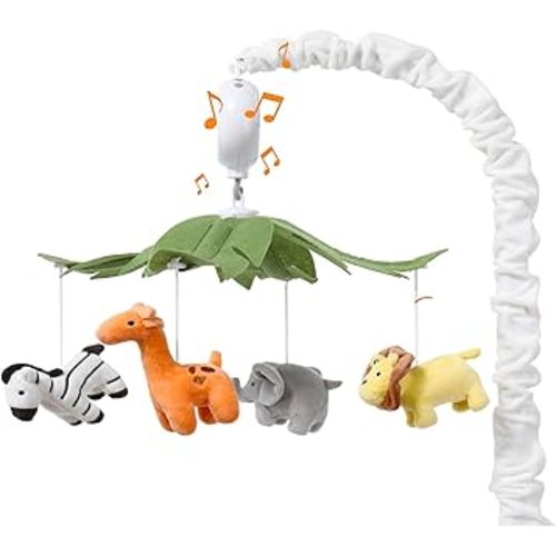 Crib Mobile, Baby Mobile with 12 Lullabies, Musical Baby Crib Mobile for Boys or Girls, Safari Animals Crib Toys Hanging, Safari Nursery Decor