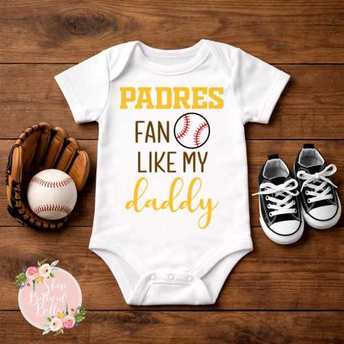 Padres Fan Like My Daddy baby bodysuit or toddler tee, newborn, infant, baby shower, MLB baseball, Gerber Onesies® Brand outfit, San Diego