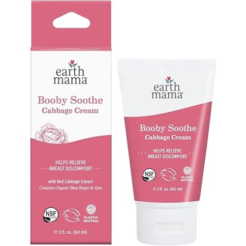 Earth Mama Booby Soothe Cabbage Cream - 2 oz - Breast Cream for Breastfeeding Discomfort and Weaning