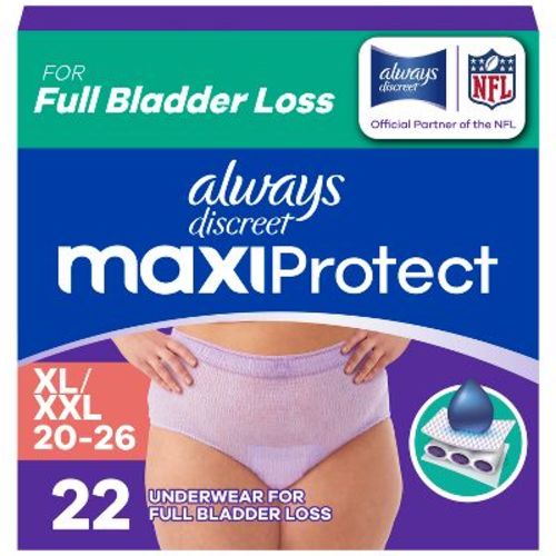 Always Discreet Maxi Protect Women's Incontinence Underwears - Maximum - XL/XXL - 22ct