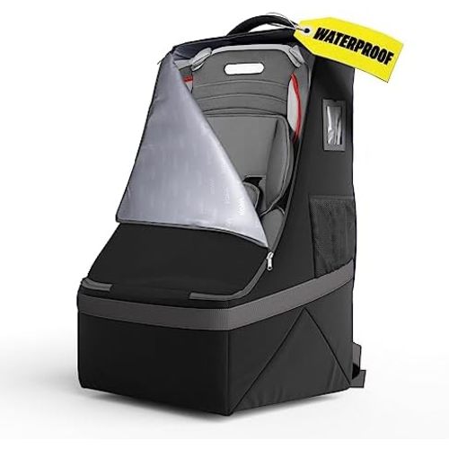 Koah Car Seat Backpack for Air Travel Waterproof Padded Bag (Black)