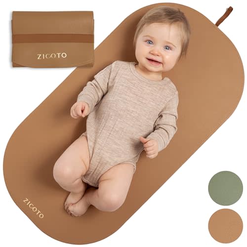 Beautiful Baby Diaper Changing Mat Made of Vegan Leather - Soft and Easy to Wipe Changing Pad for Travel or at Home Use - Lightweight and Foldable Mat That Perfectly Fits Into Any Diaper Bag