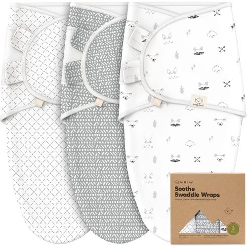 3-Pack Organic Baby Swaddle Sleep Sacks - Swaddles for Newborns, Infant 3-6 Months, Baby Girls, Boys, Soft & Snug Newborn Sleep Sack, Nursery Swaddling Blankets (Nordic, L)