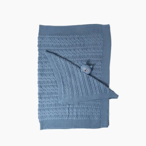 Picolette by Olivia Culpo Blanket + Lovey Gift Set - Blue Owl