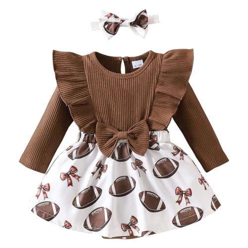 Chichoo Baby Girl Clothes Infant Fall Winter Outfits Newborn Long Sleeve Romper Dress Ruffle Bodysuit With Headband