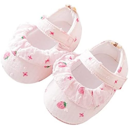 Infant Toddler Shoes Strawberry Prints Soft Soled Non Slip Socks Baby Floor Shoes Socks Spring And Summer Flat