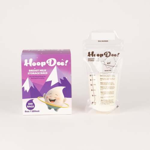 HoopDee Breast Milk Storage Freezer Bags (180ml | 100-Count Box)