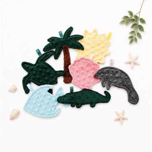 Colorful Crinkle Toys – Beach-Themed Shapes | Sensory Baby Toys with Ribbon Hook