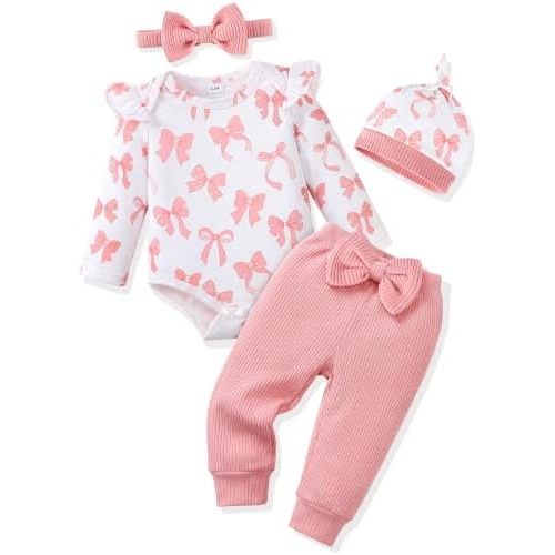HONGTEYA Newborn Baby Girl Clothes Infant Fall Winter Outfits Preemie-12M