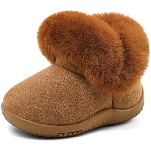 MK MATT KEELY Toddler Snow Boots for Infant Boys Girls Winter Warm Lining Boots Baby Soft Sole Anti-Slip Walking Shoes Cold Weather Outdoor Faux Fur Booties