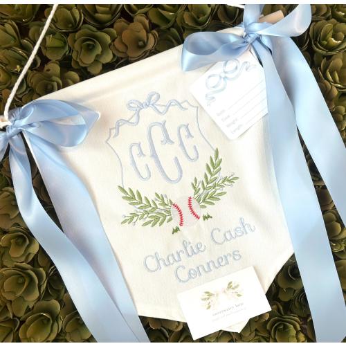 Custom Baby Banner with Baseball Frame Baby Banner, Welcome Banner, Hospital Door Sign, Baby Shower