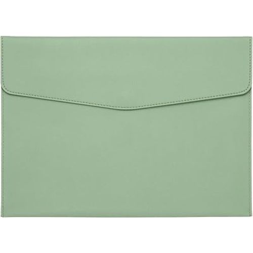 PATIKIL PU Leather A4 File Folder, Document Holder Filing Organizer Portfolio Envelope Folder Case with Snap Closure for Letter Receipt Style 2, Green
