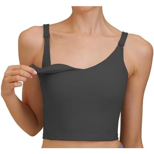 Nursing Tank Tops for Breastfeeding Nursing Sports Bras U Back Sleeveless Tank Top Workout Fitness Maternity Bra