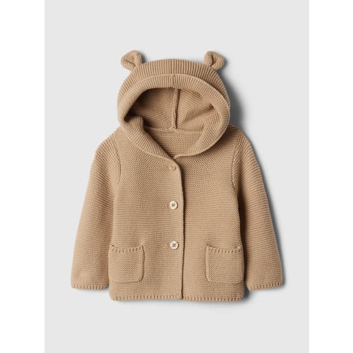 Baby 100% Cotton Bear Garter Cardigan