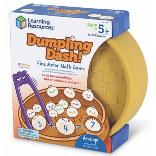Learning Resources Dumpling Dash! Fine Motor Math Game: Educational Board Games for 2-4 Players, Gifts for Ages 5+