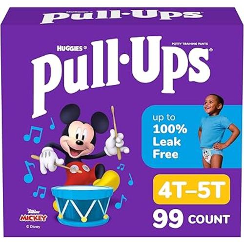 Pull-Ups Boys' Potty Training Pants, Size 4T-5T Training Underwear (38-50 lbs), 99 Count (3 Packs of 33), Packaging May Vary