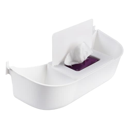 Storage Organizer for Stokke Tripp Trapp, White – High Chair Back Pocket with Wet Wipes Compartment, Easy Installation, Durable PP Material