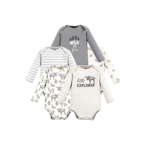 Organic Cotton Long-Sleeve Bodysuits, 0-3M- Only 1 left