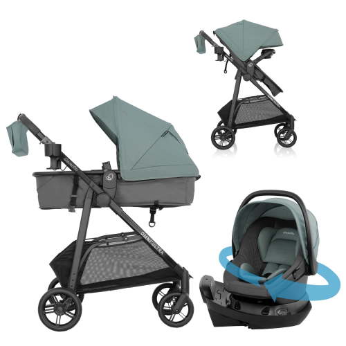 Evenflo Omni Ultra Travel System with Revolve180 LiteMax NXT Rotational Infant Car Seat (Pacific Green) - MartDiscover.com