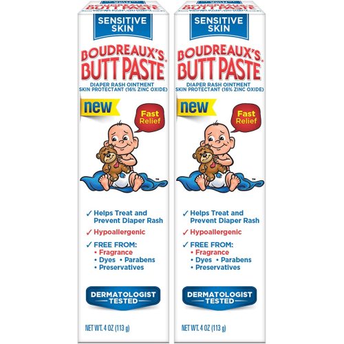 Boudreaux's Butt Paste Sensitive Skin Diaper Rash Ointment, 4 oz Tube, 2 Pack - 4 Ounce (Pack of 2)